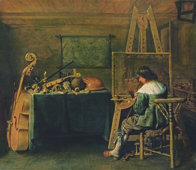 Der Künstler in seinem Atelier, um 1640 (Tafel) von Hendrick Gerritsz Pot